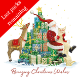 Santa's Tree of Presents & Santa Dressing the Tree charity Christmas cards (Twin pack)